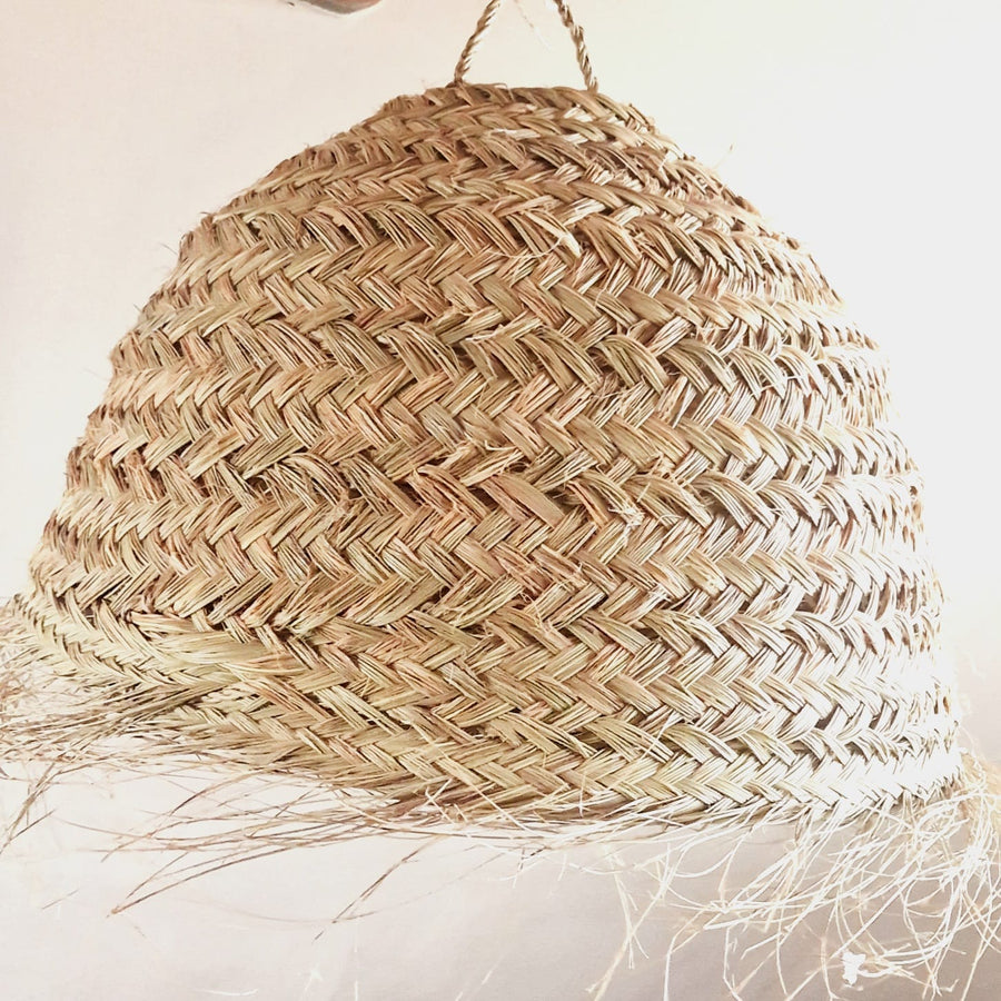 Natural lamp in steel dome-shaped