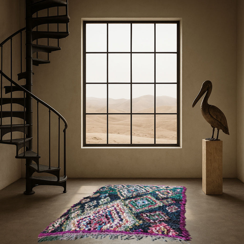 Rug in recycled fabrics.