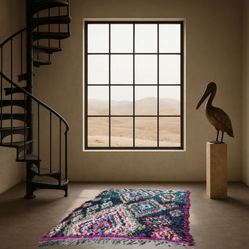 Rug in recycled fabrics.