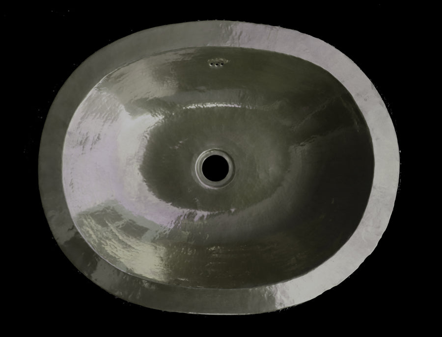 Oval pewter basin