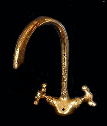 Mixer tap brass, engraved