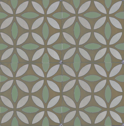 Marockanskt kakel RIO grön beige, vit
