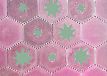 Marockanskt kakel SKY. Pink-green