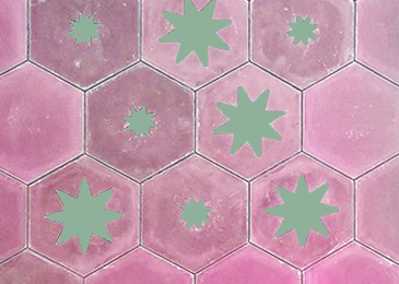 Marockanskt kakel SKY. Pink-green