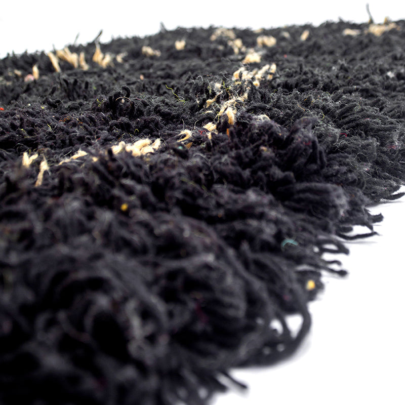 Long-pile shaggy rug in black and grey