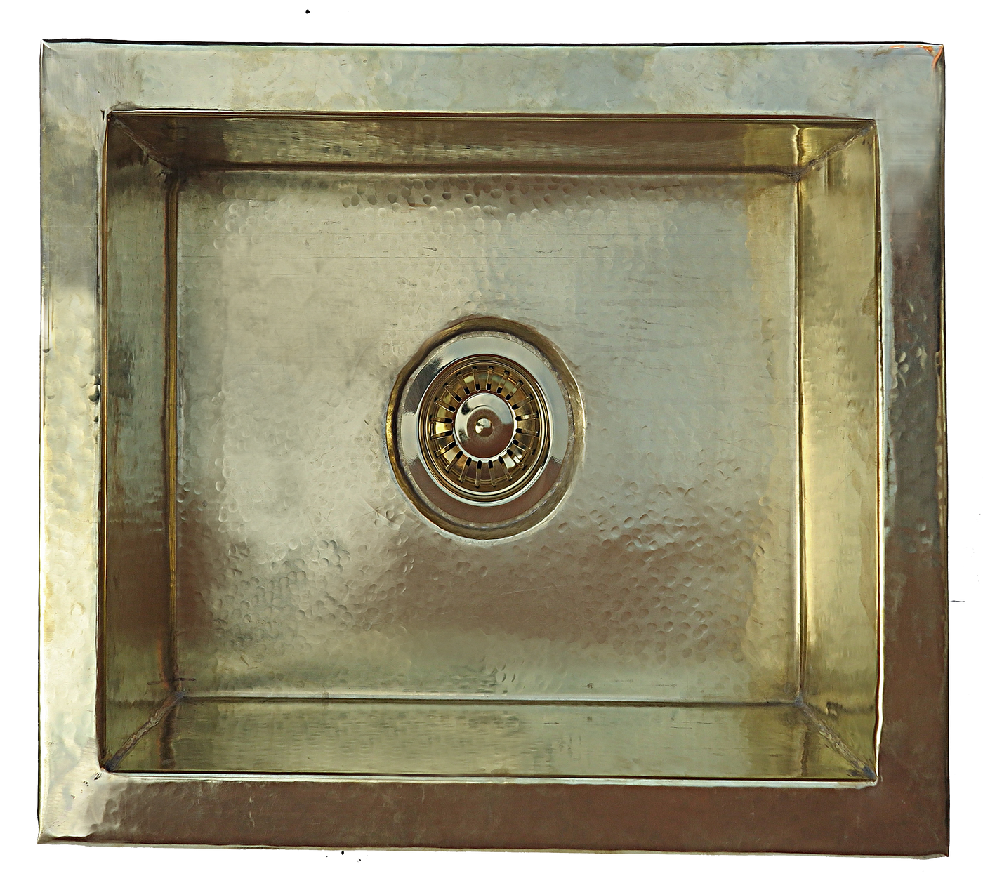 Brass sink.