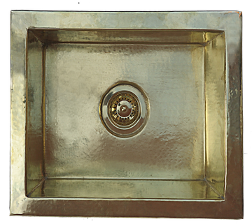Brass sink.