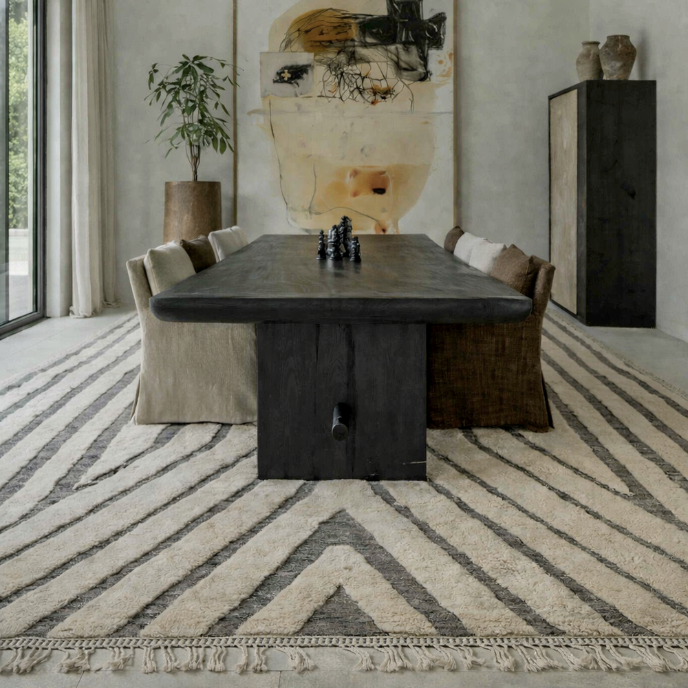 Moroccan-style rug in off-white-grey "Hannah"
