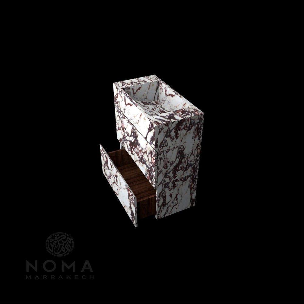 Handfat integrerad kommod breccia viola