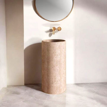 Pelarhandfat travertine handfat, måttbeställt.