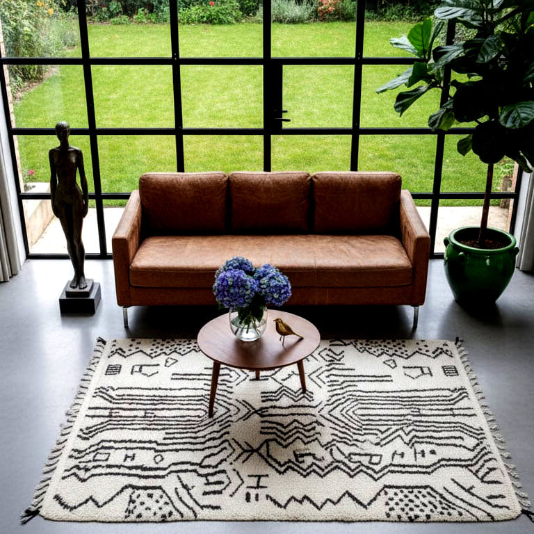 Vintage Moroccan Berber rug black/red