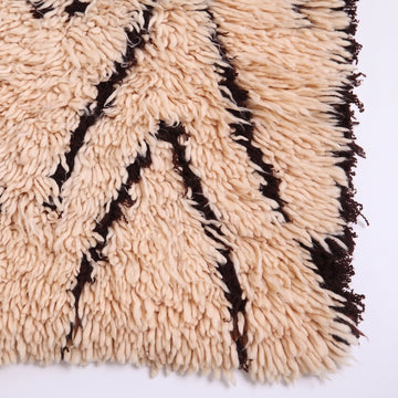 Talzint Berbermatta i 100% Ull – Creme & Brun | Handvävd Marockansk Gångmatta 70x160 cm