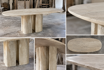 Mesa de jantar em travertino