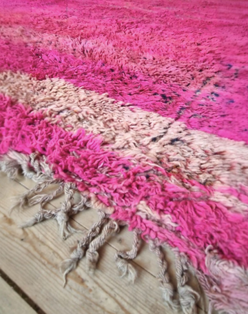 Vintage rug cerise pink. Unique.