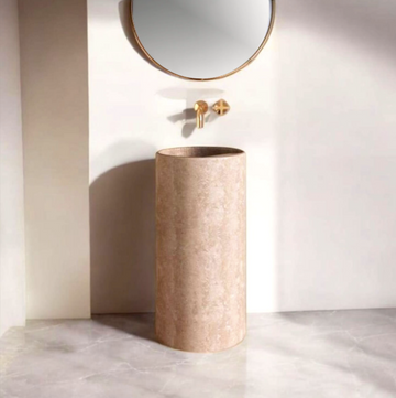 Pelarhandfat travertine handfat, måttbeställt.