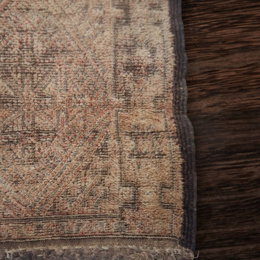 Vintage Moroccan Rug, Faded Brown