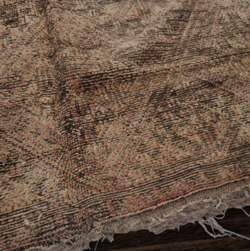 Vintage Moroccan Rug, Faded Brown