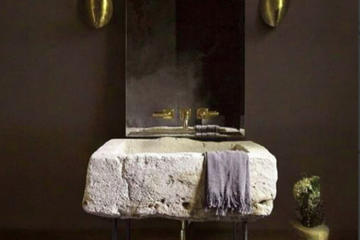 Travertine handfat råsten, måttbeställt