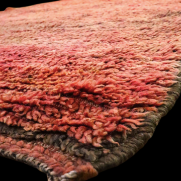 Vintage rug in raspberry red, Genuine Berber rug from Morocco