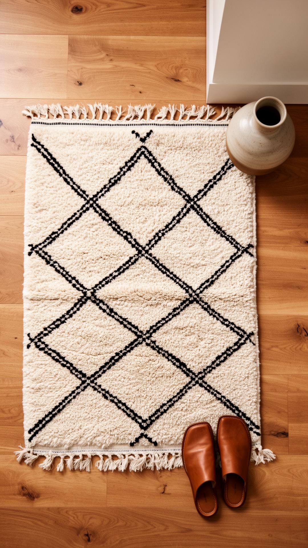Beni Ourain rug overhead detail